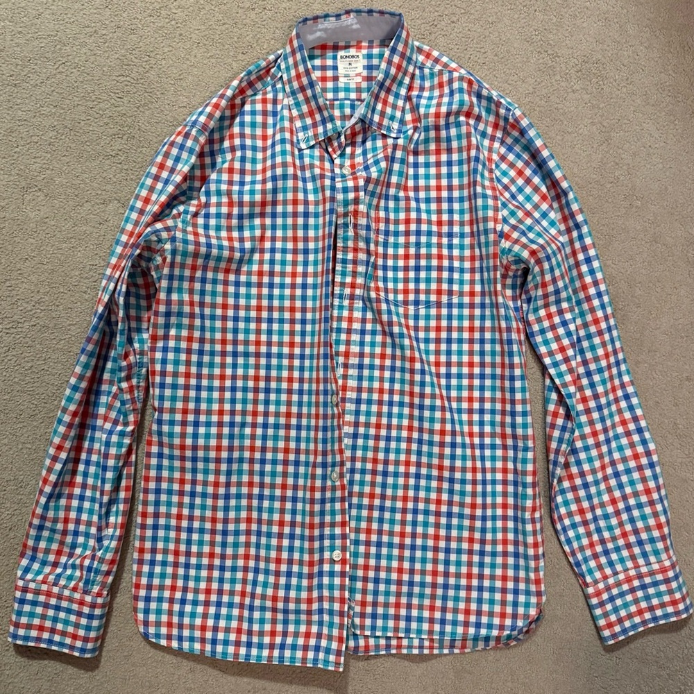 Bonobos Multicolor Slim Fit (M) Checkered Shirt